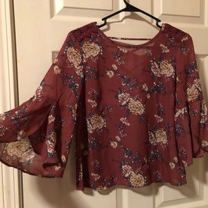 Sheer Flowered Blouse